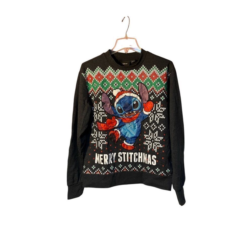 Disney womenโs stitch Mary stitchmasโChristmas sweater small
